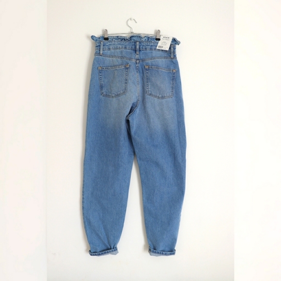 Miss Selfridge Denim Frill detail Mom Super High Waist Jeans UK10 - Picture 2 of 4